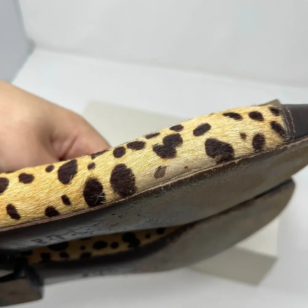 Tory Burch Cheetah Calf Hair Priscilla Leather Flats (7.5)